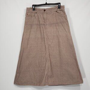 H & M Tan Corduroy A-Line Skirt  Women's Size 12